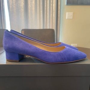 Ann Taylor Suede Block Blue Heels